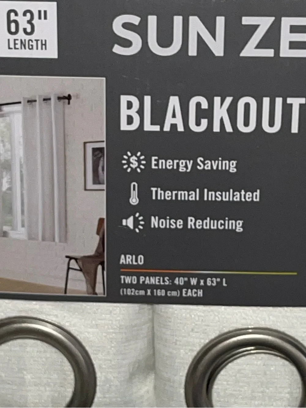 Sun Zero Blackout Grommet Curtain Set - 4 Panels for the $ of 2!  ARLO WHITE.